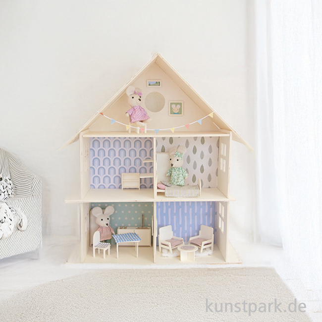 Artikelbild 2 des Artikels “Miniatur Holzbausatz - Puppenhaus, 59 x 50 x 20 cm “