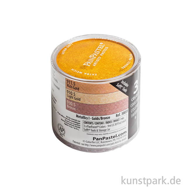 Artikelbild 2 des Artikels “PanPastel Metallic-Set - Bleichgold, Klassischgold, Bronze + Zubehör “