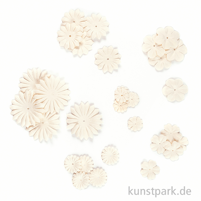Artikelbild 2 des Artikels “Papierblumen, 20-55mm, 30 Stück, weiß sortiert “
