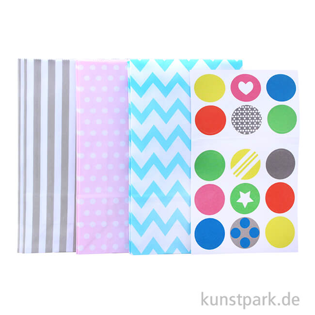 Artikelbild 2 des Artikels “Papiertüten bunt mit Blockboden, 120x60x210 mm, 9 Stück “