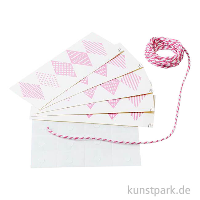 Artikelbild 2 des Artikels “Party-Girlande zum Basteln, Rosa, 20 Fähnchen, ca. 2 m “