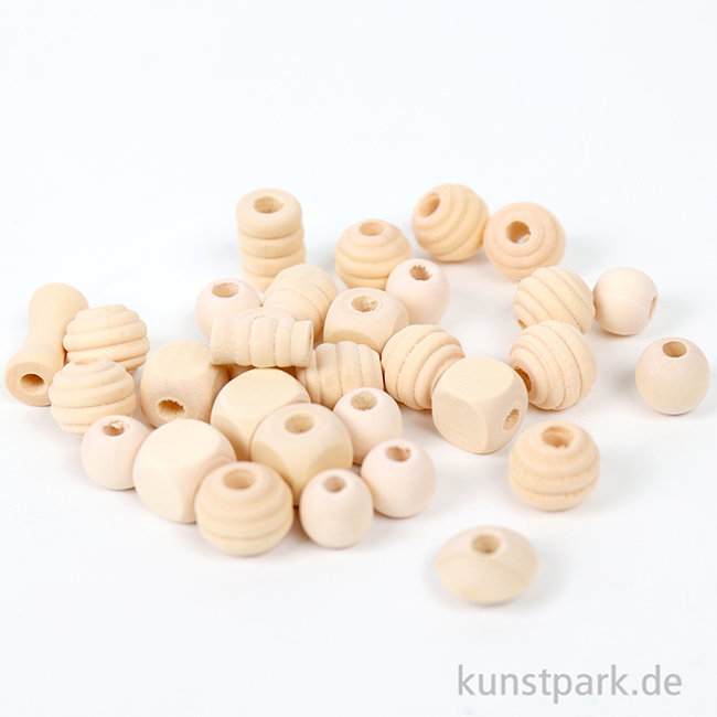 Artikelbild 2 des Artikels “Perlen aus Holz, 5-28 mm, Lochgröße 2,5-3 mm, 400 ml “