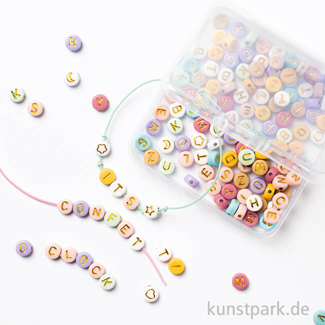 Artikelbild 2 des Artikels “Perlen Mix - BUCHSTABEN Pastell, 205 Teile “