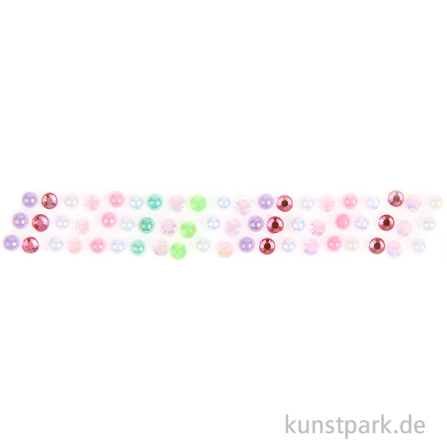 Artikelbild 2 des Artikels “Perlen Tape, Halbperlen Selbstklebend, Stripes, Bunt, 1,9 x 50 cm “
