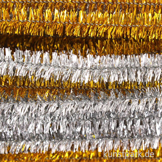 Artikelbild 2 des Artikels “Pfeifenputzer Chenilledraht - Gold-Silber, 50 cm, 50 Stück “