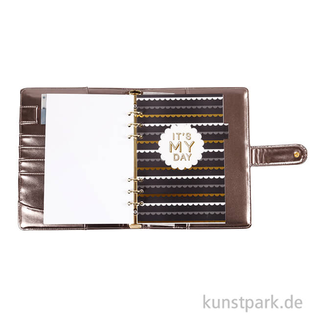 Artikelbild 2 des Artikels “Planer Ringbuchformat aus Kunstleder - Metallic Hellgrau “