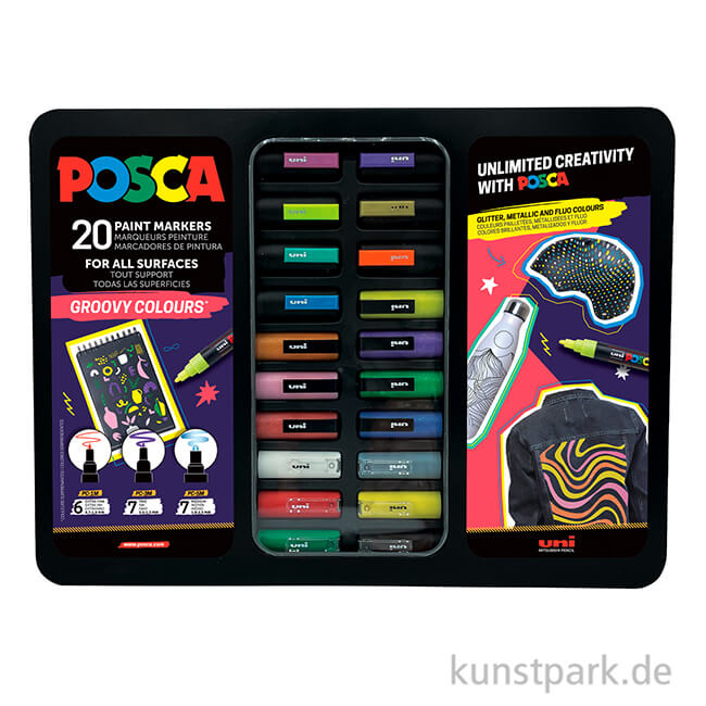 Artikelbild 2 des Artikels “POSCA Marker Set - Etui mit 20 Acrylstiften, Groovy Colours “