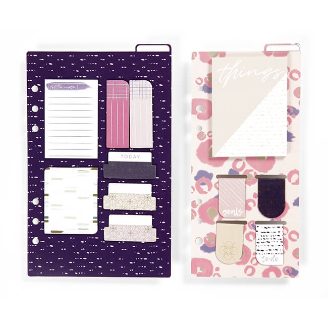 Artikelbild 2 des Artikels “Post-its und Lesezeichen für Kreativbücher - Blumendesign Lila-Gold-Rosa “