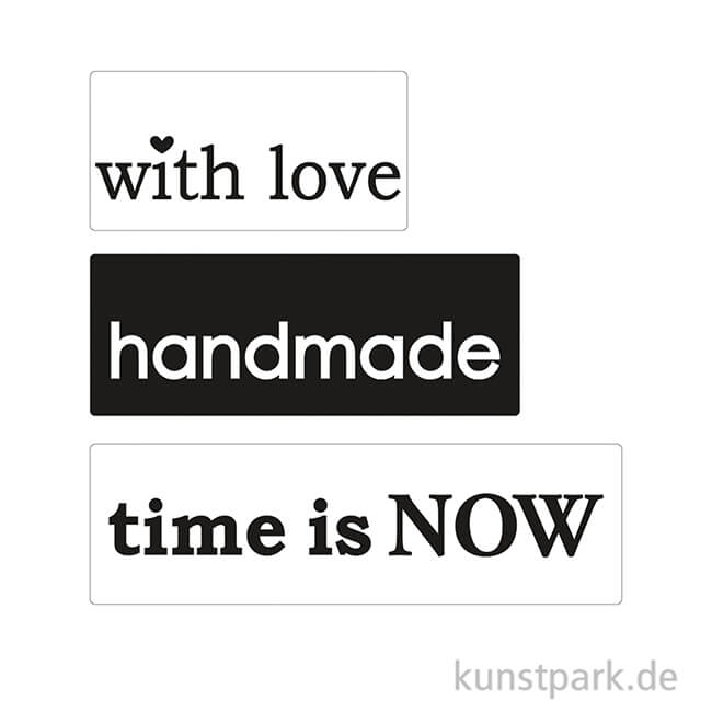 Artikelbild 2 des Artikels “Gießform Label - Love + Handmade + Time - 30-50x15 mm, 3 Stück “
