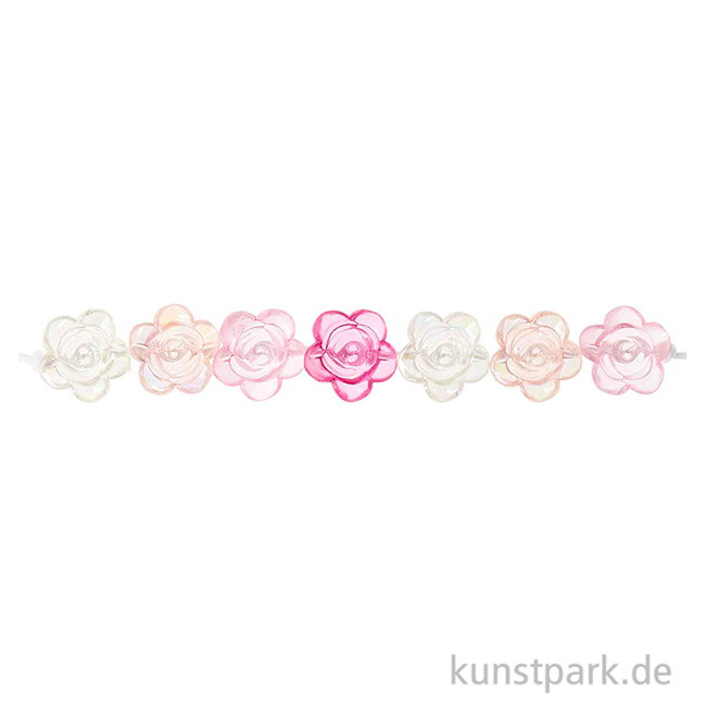 Artikelbild 2 des Artikels “Rosen Perlen, Irisierend Pink Transparent, 12 x 7 mm, 30 Stück “