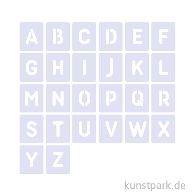 Artikelbild 2 des Artikels “Schablonen - Alphabet Set mit 26 Großbuchstaben, Höhe je 5 cm, Rund “