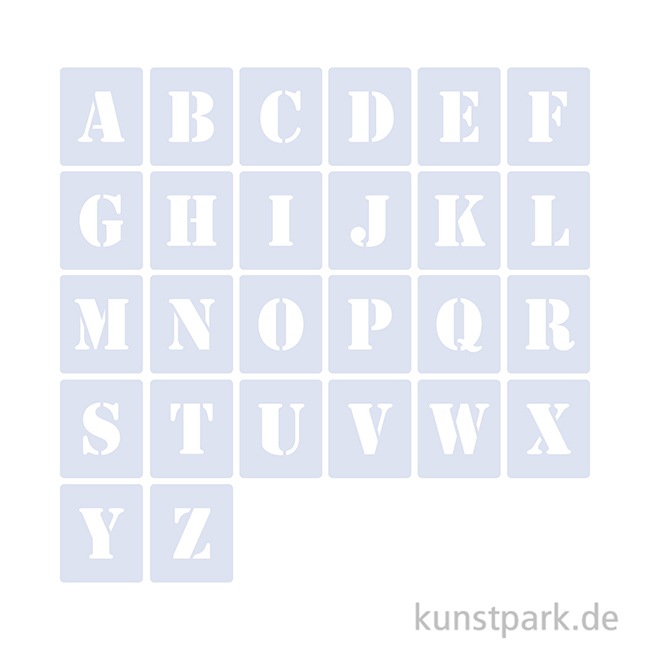 Artikelbild 2 des Artikels “Schablonen - Alphabet Set mit 26 Großbuchstaben, Höhe je 5 cm, Serif “