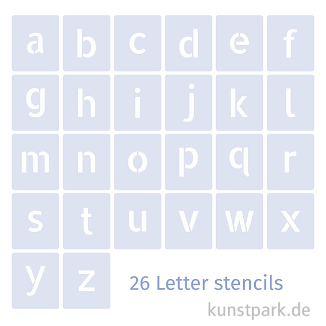 Artikelbild 2 des Artikels “Schablonen - Alphabet Set mit 26 Kleinbuchstaben, Höhe je 5 cm “