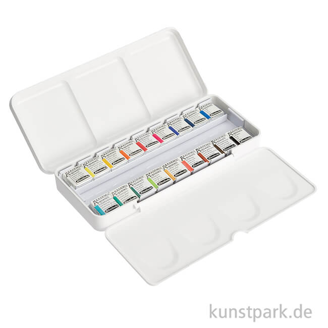 Artikelbild 2 des Artikels “Schmincke AKADEMIE Aquarellkasten mit Pinselhalter, 18 x 1/2 Näpfchen “