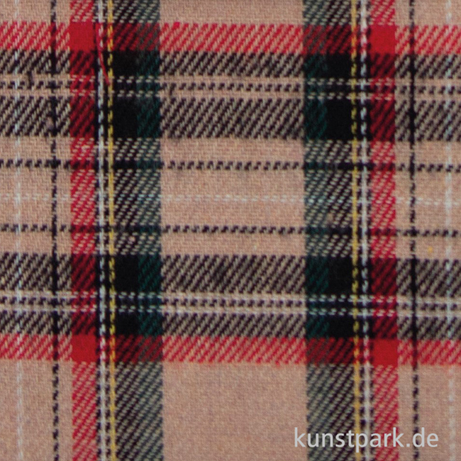 Artikelbild 2 des Artikels “Schottenkaro Tartan Stoff Zuschnitt - 50 x 68 cm Beige“