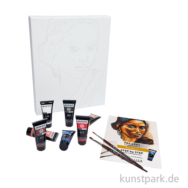 Artikelbild 2 des Artikels “Sennelier Abstract Acryl Malset mit Vorlage - Kabari Portrait “