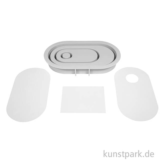 Artikelbild 2 des Artikels “Silikon Gießform - Kerzenständer Oval, 18,5 x 10,3 x 2,5 cm “