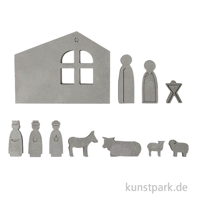 Artikelbild 2 des Artikels “Silikon Gießform - Krippe, 2-teilige Form mit 11 Motiven “