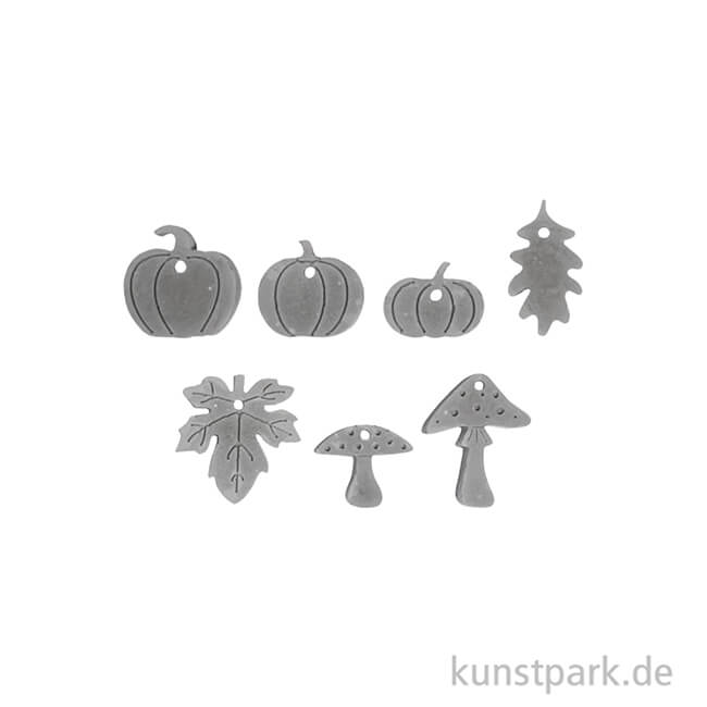 Artikelbild 2 des Artikels “Silikon Gießform - Kürbis, Pilz, Blatt, 7 Motive, 14,5 x 26 x 1 cm “