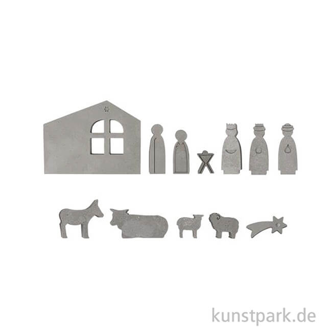 Artikelbild 2 des Artikels “Silikon Gießform - Mini Krippe, 12 Motive, 14,5 x 26 x 1 cm “