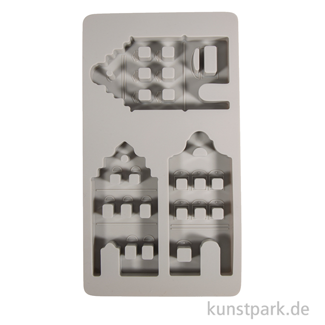 Artikelbild 2 des Artikels “Silikon Gießform - Nordic Häuser, 3 Motive, 14,5 x 26 x 1,7 cm “