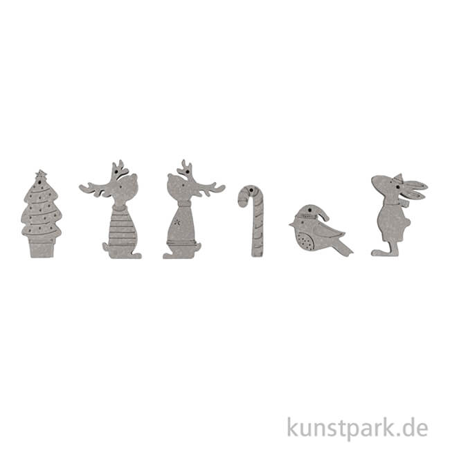 Artikelbild 2 des Artikels “Silikon Gießform - Rentierfreunde, 6 Motive, 14,5 x 26 x 1 cm “
