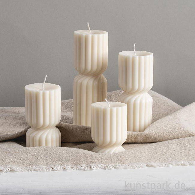 Artikelbild 2 des Artikels “Silikon Gießform - Rillenkerze, gedreht, ø 4,6 x 15 cm + Dochthalter “
