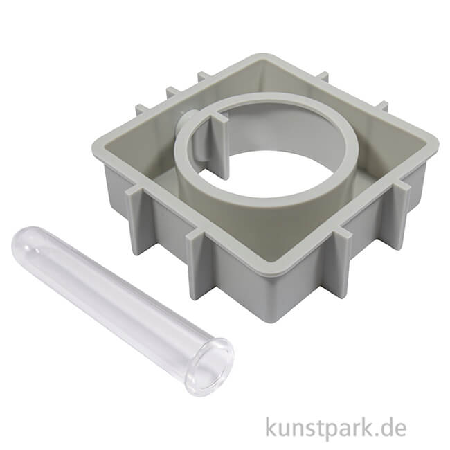 Artikelbild 2 des Artikels “Silikon Gießform - Vase Quadrat mit Kreis, 11 x 3,7 x 11 cm “