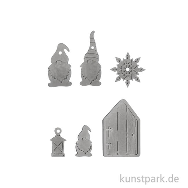 Artikelbild 2 des Artikels “Silikon Gießform - Wichtel, 6 Motive, 14,5 x 26 x 1 cm “