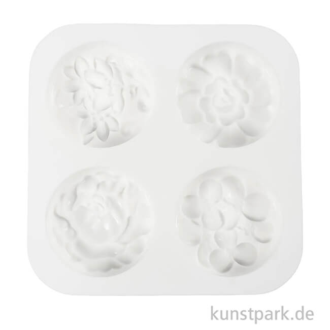 Artikelbild 2 des Artikels “Silikonformen, Rund mit Blumenmuster, 6,8 x 2,3 cm, 4 Stück “