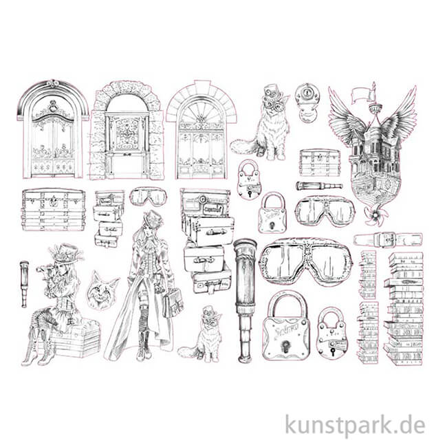Artikelbild 2 des Artikels “Stamperia Clear Die Cuts - Lady Vagabond, 28 Stanzteile aus Kunststoff “