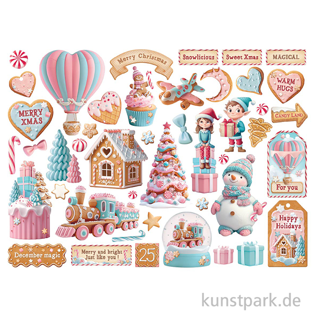 Artikelbild 2 des Artikels “Stamperia Die Cuts - Candy Christmas, 46 Stanzteile “