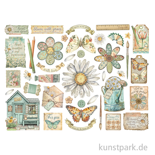 Artikelbild 2 des Artikels “Stamperia Die Cuts - Daisy Art, 40 Stanzteile “