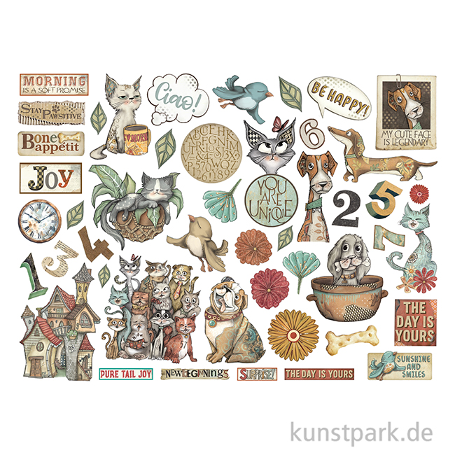 Artikelbild 2 des Artikels “Stamperia Die Cuts - Furry Friends, 47 Stanzteile “
