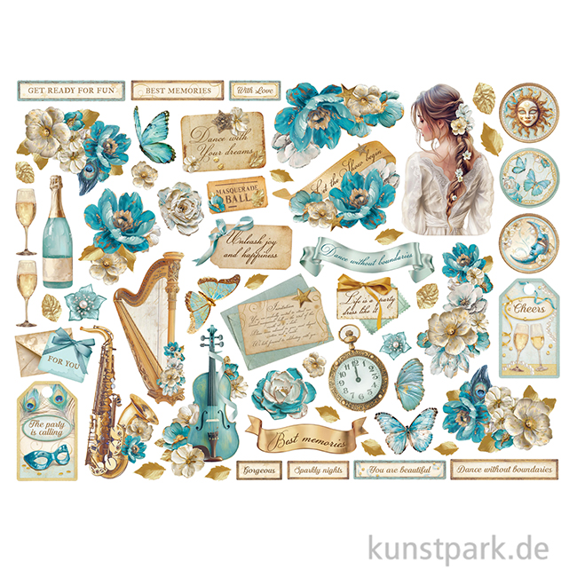 Artikelbild 2 des Artikels “Stamperia Die Cuts - Masquerade, 57 Stanzteile “