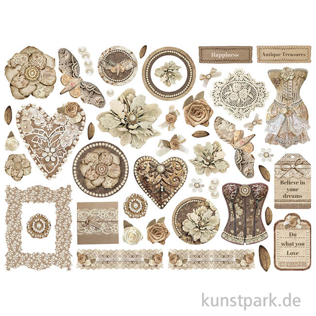 Artikelbild 2 des Artikels “Stamperia Die Cuts - Old Lace, 46 Stanzteile “