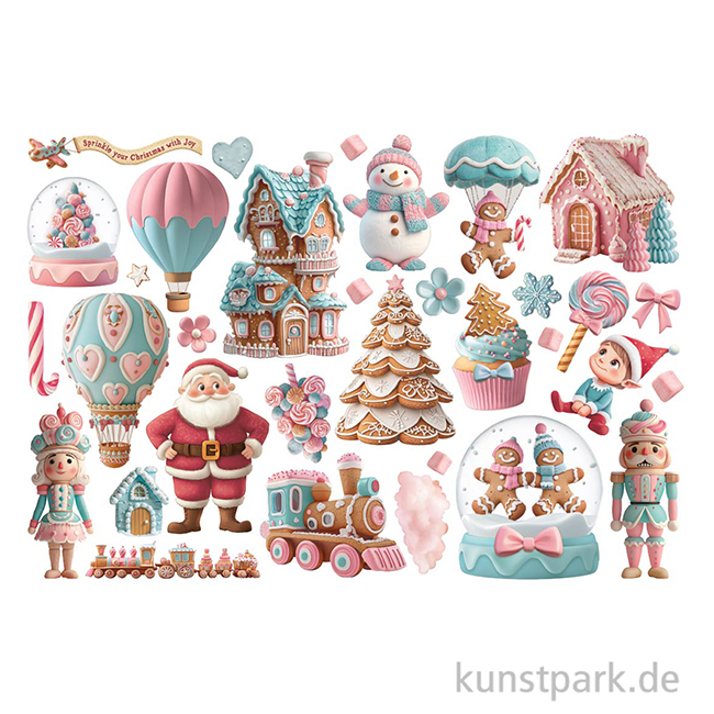 Artikelbild 2 des Artikels “Stamperia Ephemera Aufkleber - Candy Christmas “