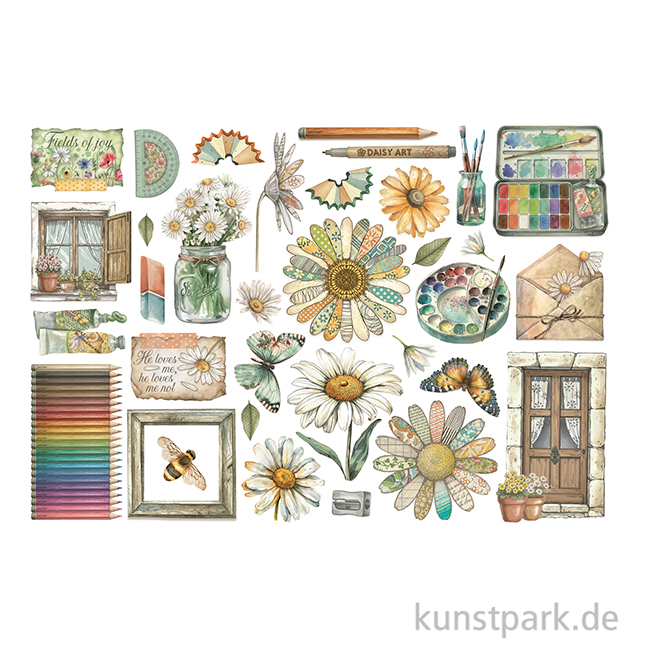 Artikelbild 2 des Artikels “Stamperia Ephemera Aufkleber - Daisy Art “
