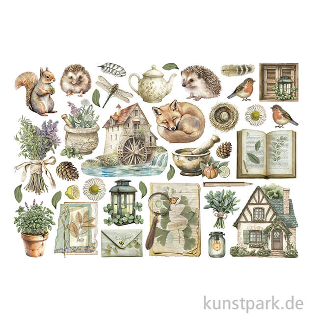 Artikelbild 2 des Artikels “Stamperia Ephemera Aufkleber - Herbarium Silvae “