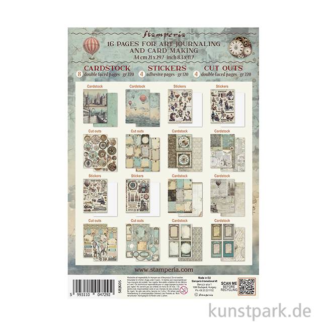 Artikelbild 2 des Artikels “Stamperia Junk Journal Set, 16 Blatt, A4 - Voyages Fantastiques “