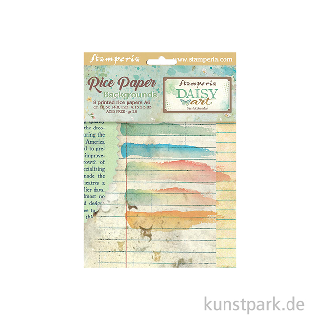 Artikelbild 2 des Artikels “Stamperia Reispapier Selection - Daisy Art Backgrounds, A6 “