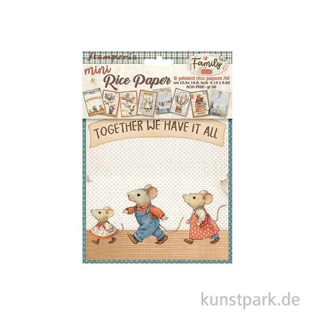 Artikelbild 2 des Artikels “Stamperia Reispapier Selection - Family, 8 Blatt, A6 “