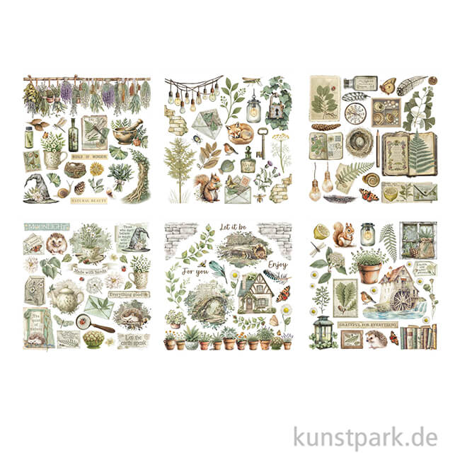 Artikelbild 2 des Artikels “Stamperia Rub On Transferfolien - Herbarium Silvae, 6 Blatt “