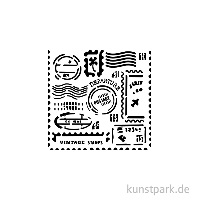 Artikelbild 2 des Artikels “Stamperia Schablone - Art of Travelling Stamps, 12 x 12 cm “