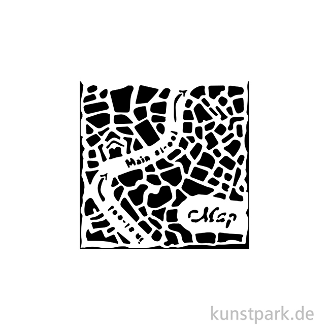 Artikelbild 2 des Artikels “Stamperia Schablone - Art of Travelling Street Map, 12 x 12 cm “