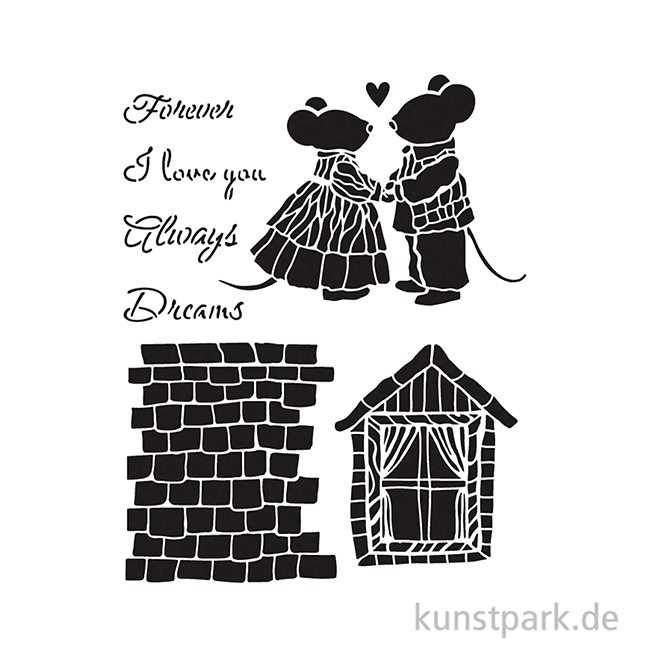 Artikelbild 2 des Artikels “Stamperia Schablone - Family House And Mice, 20 x 25 cm “