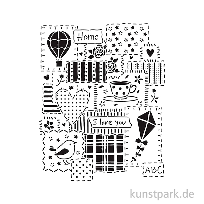Artikelbild 2 des Artikels “Stamperia Schablone - Family Patchwork, 20 x 25 cm “