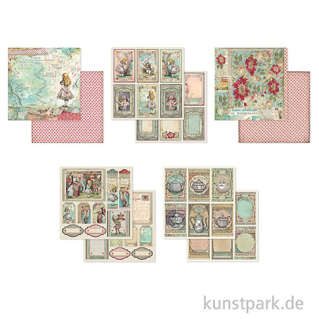 Artikelbild 2 des Artikels “Stamperia Scrapbooking Pad - Alice, 30,5 x 30,5 cm, 10 Blätter “