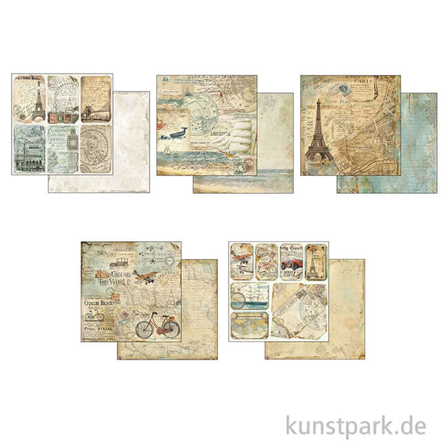 Artikelbild 2 des Artikels “Stamperia Scrapbooking Pad - Around the World, 30,5 x 30,5 cm, 10 Blatt “