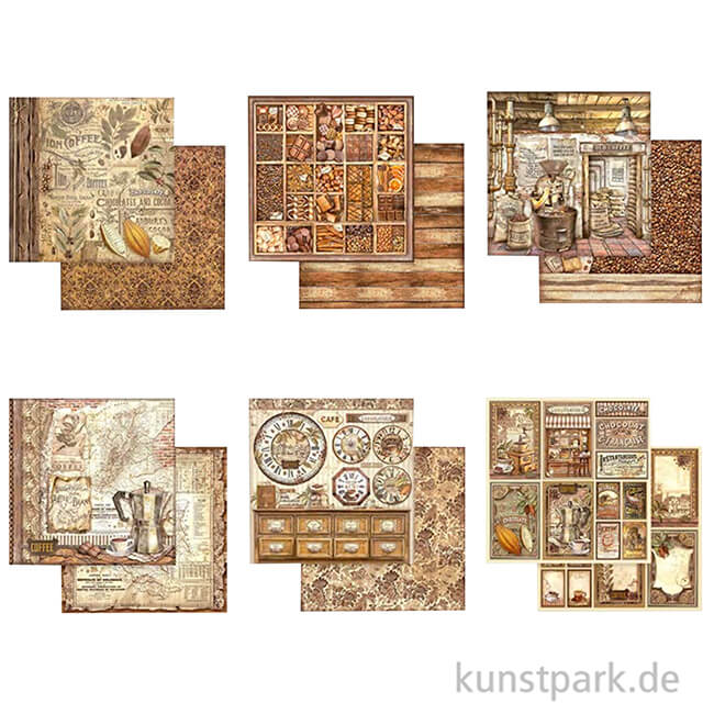 Artikelbild 2 des Artikels “Stamperia Scrapbooking Pad - Coffee and Chocolate, 30,5 x 30,5 cm “